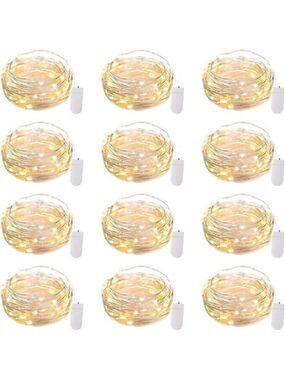 LED Fairy Lights 12 Pack Battery Operated 7Ft Starry Moon String Lights for DIY